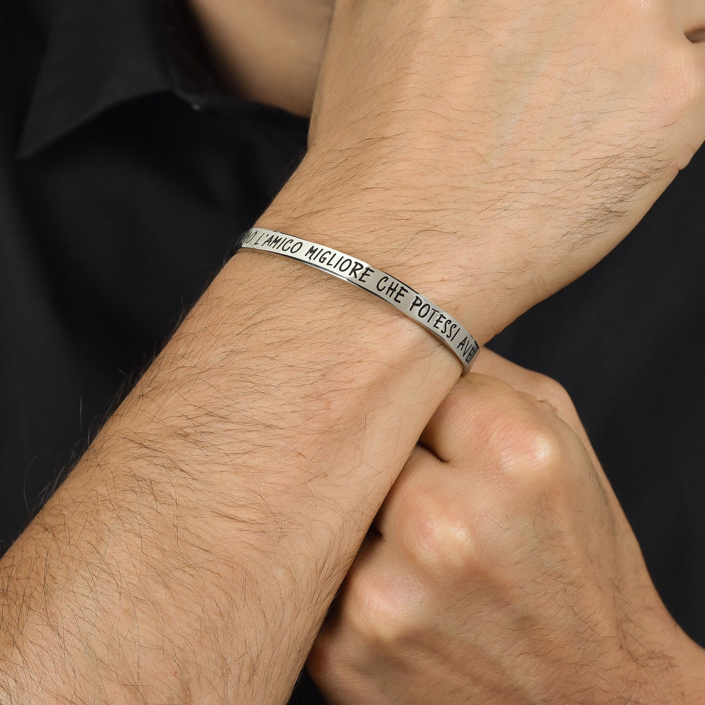 BRAZALETE DE ACERO PARA HOMBRE HERMANO EL MEJOR AMIGO QUE PODRÍAS TENER