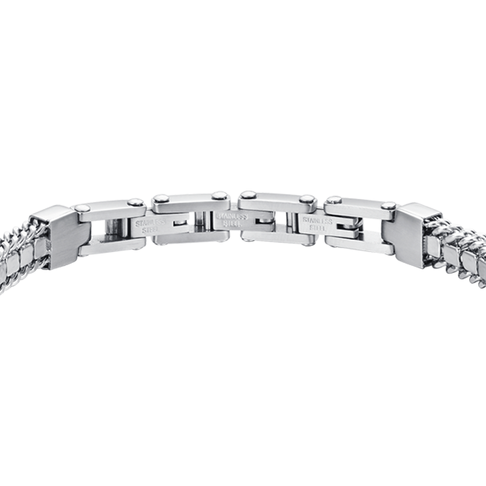 PULSERA DE TENIS DE ACERO PARA HOMBRE CON CRISTALES NEGROS