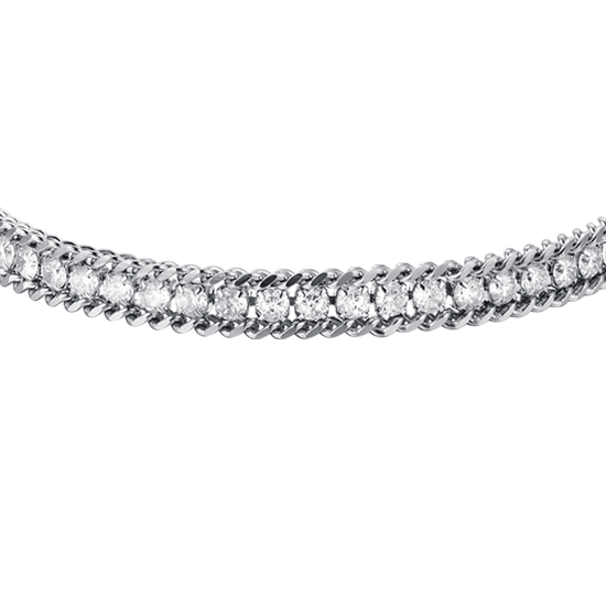 PULSERA DE TENIS DE ACERO PARA HOMBRE CON CRISTALES BLANCOS