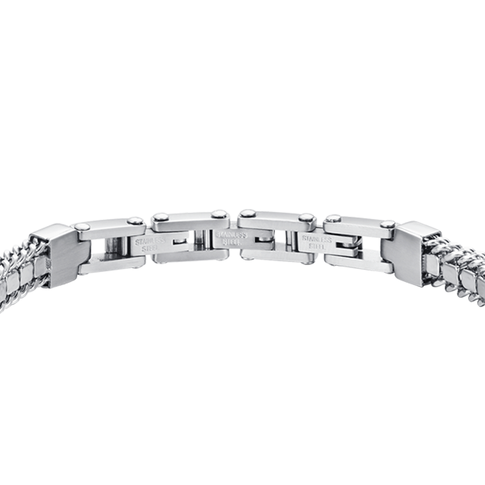 PULSERA DE TENIS DE ACERO PARA HOMBRE CON CRISTALES BLANCOS