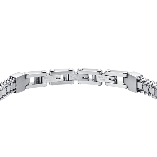 PULSERA DE TENIS DE ACERO PARA HOMBRE CON CRISTALES BLANCOS