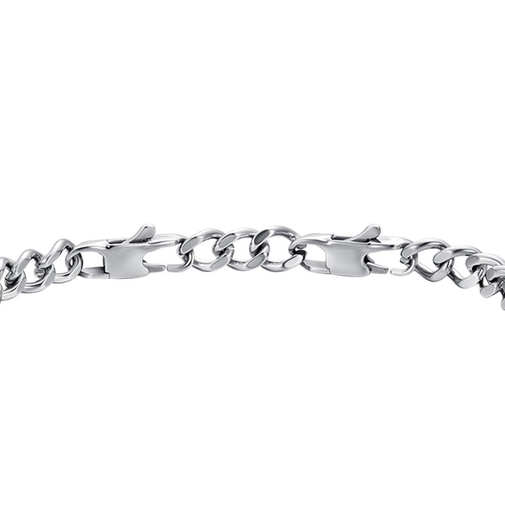 PULSERA ELEMENTO DE ACERO PARA HOMBRE CON CRISTALES NEGROS