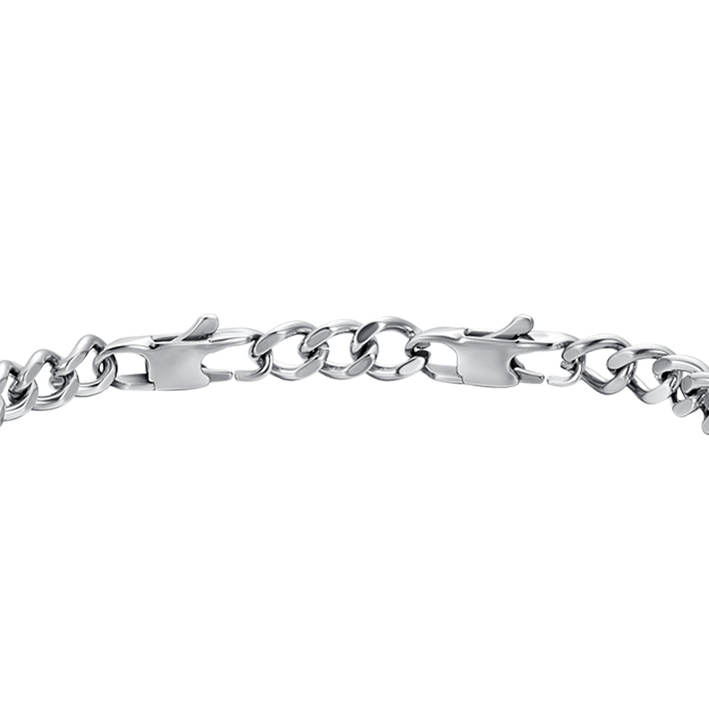 PULSERA ELEMENTO DE ACERO PARA HOMBRE CON CRISTALES BLANCOS