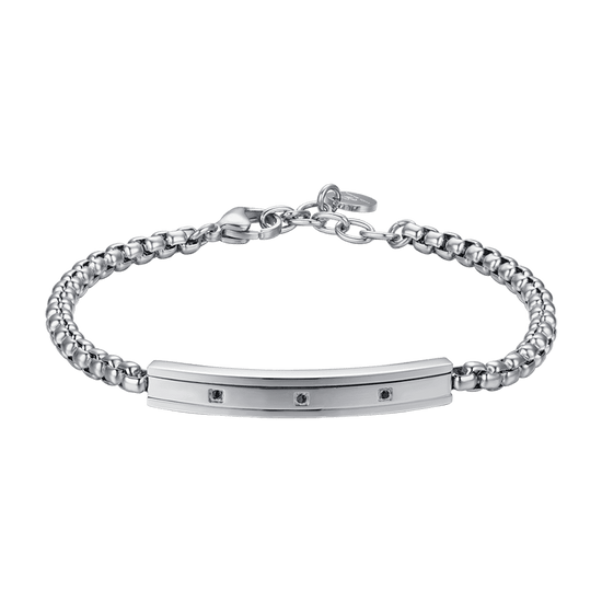 PULSERA ELEMENTO DE ACERO PARA HOMBRE CON CRISTALES NEGROS