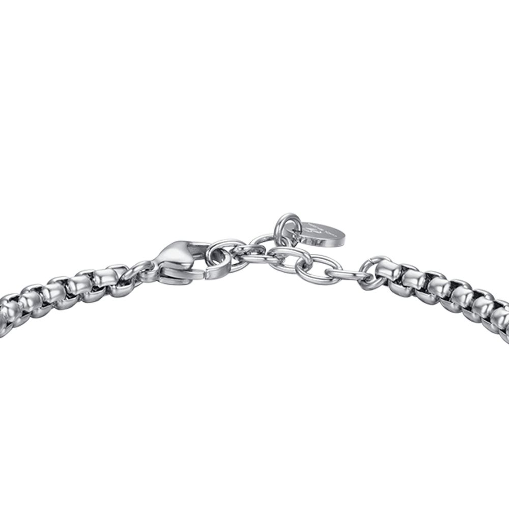 PULSERA ELEMENTO DE ACERO PARA HOMBRE CON CRISTALES NEGROS