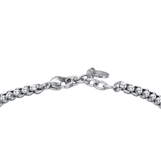 PULSERA ELEMENTO DE ACERO PARA HOMBRE CON CRISTALES NEGROS