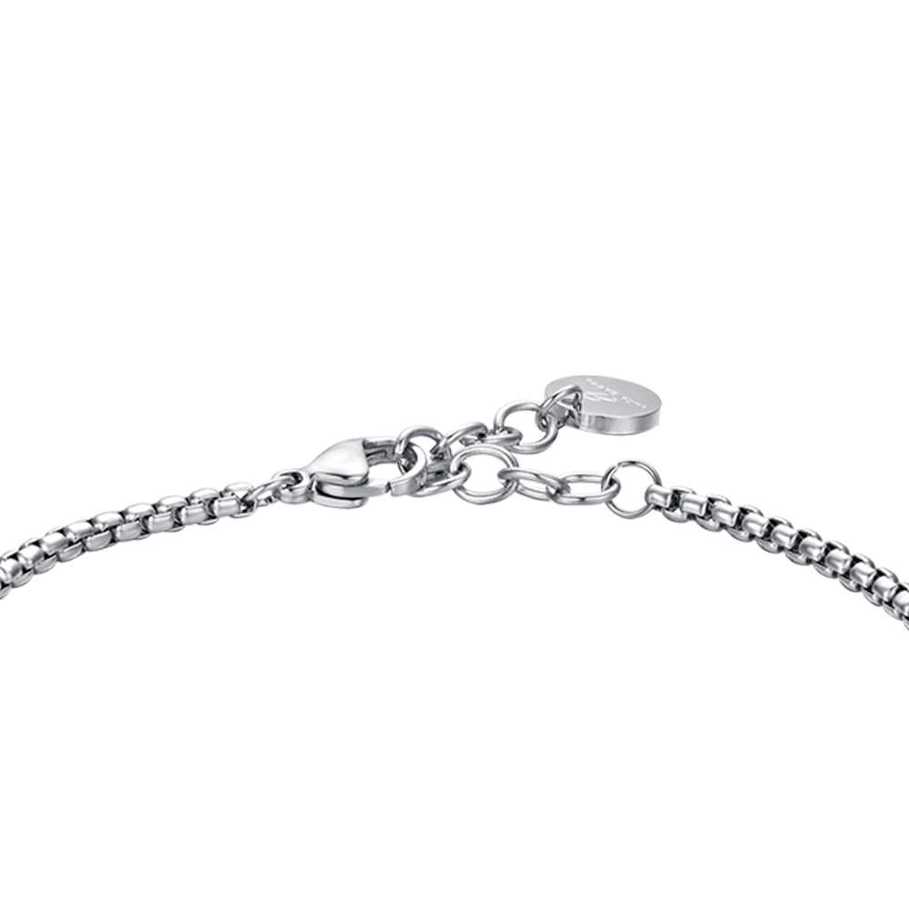 BRAZALETE DE ACERO PARA HOMBRE CON ELEMENTOS IP NEGRO E IP ROSA