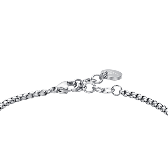 BRAZALETE DE ACERO PARA HOMBRE CON ELEMENTOS IP NEGRO E IP ROSA