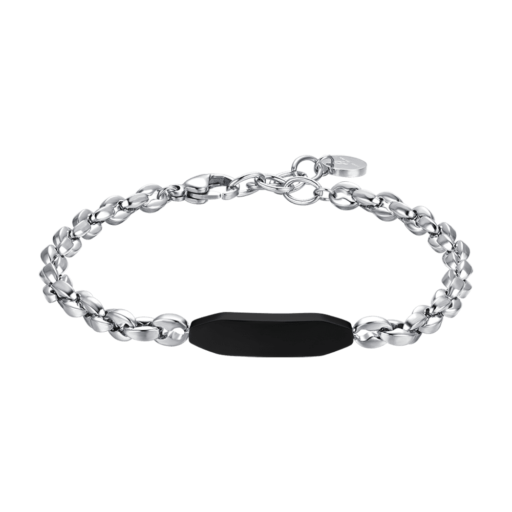 BRAZALETE DE ACERO PARA HOMBRE CON ELEMENTO IP NEGRO
