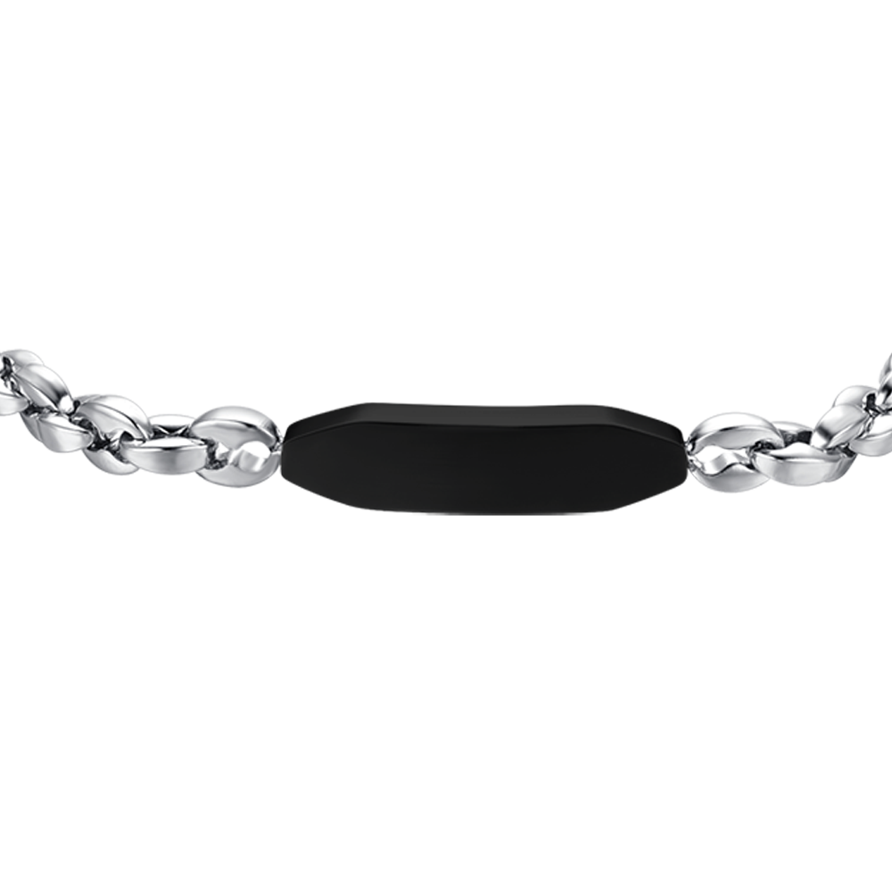 BRAZALETE DE ACERO PARA HOMBRE CON ELEMENTO IP NEGRO