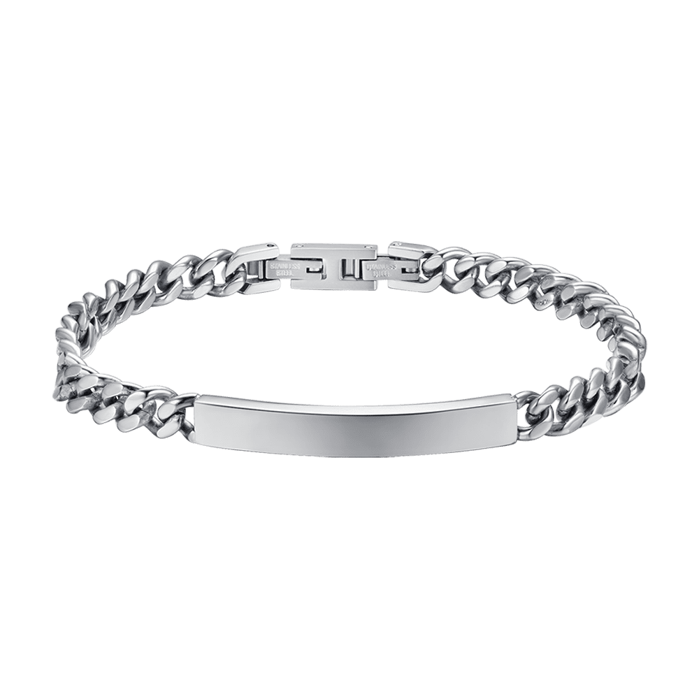 BRAZALETE DE HOMBRE DE ACERO PLATEADO