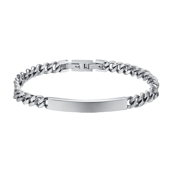 BRAZALETE DE HOMBRE DE ACERO PLATEADO
