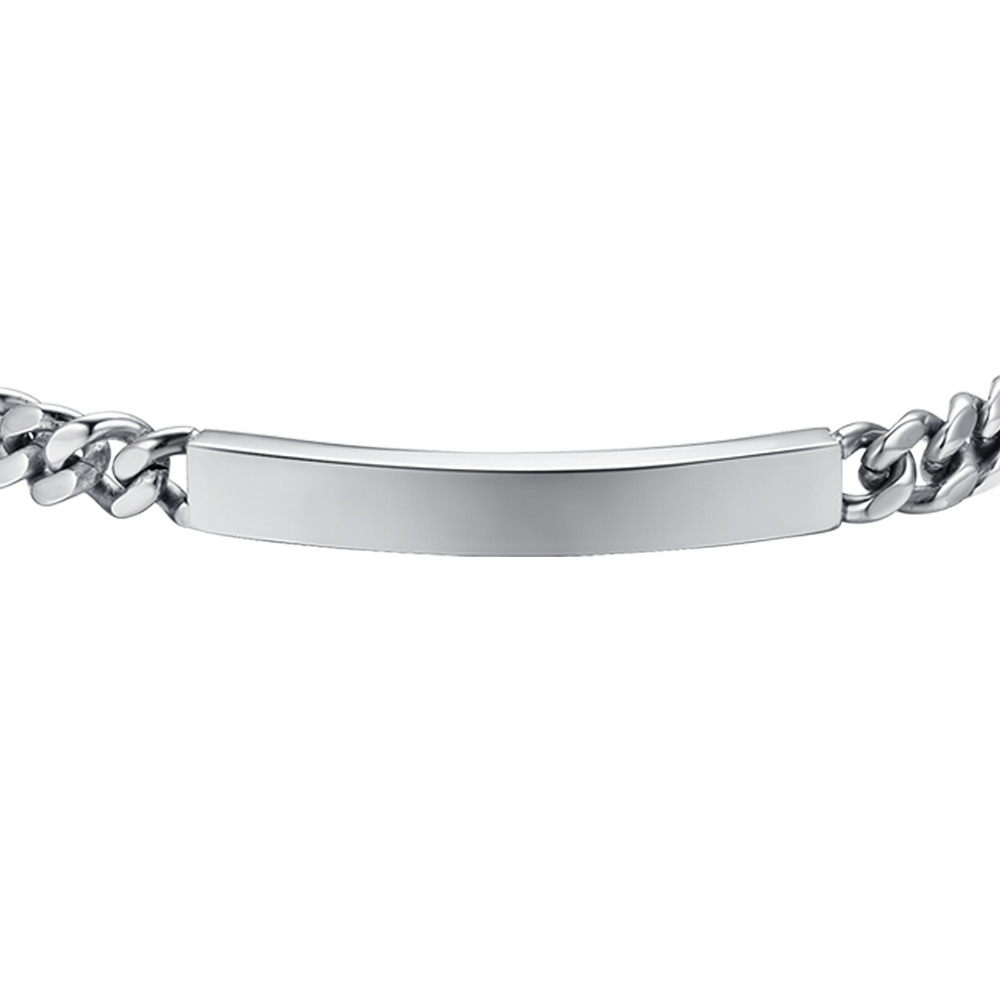 BRAZALETE DE HOMBRE DE ACERO PLATEADO