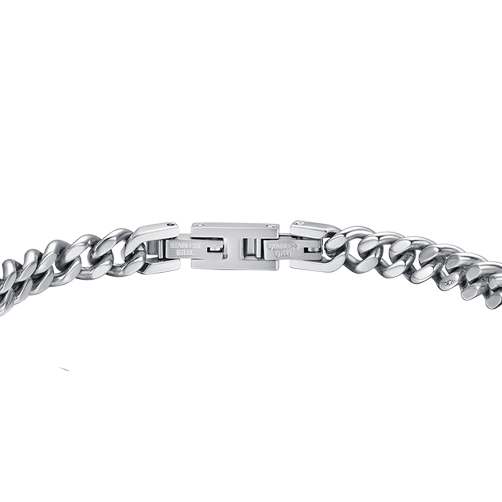 BRAZALETE DE HOMBRE DE ACERO PLATEADO