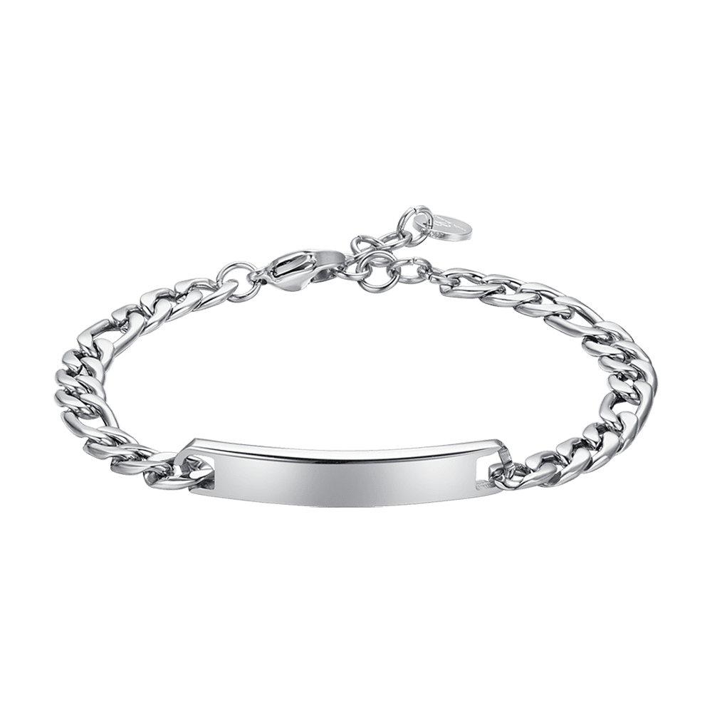BRAZALETE DE HOMBRE DE ACERO PLATEADO