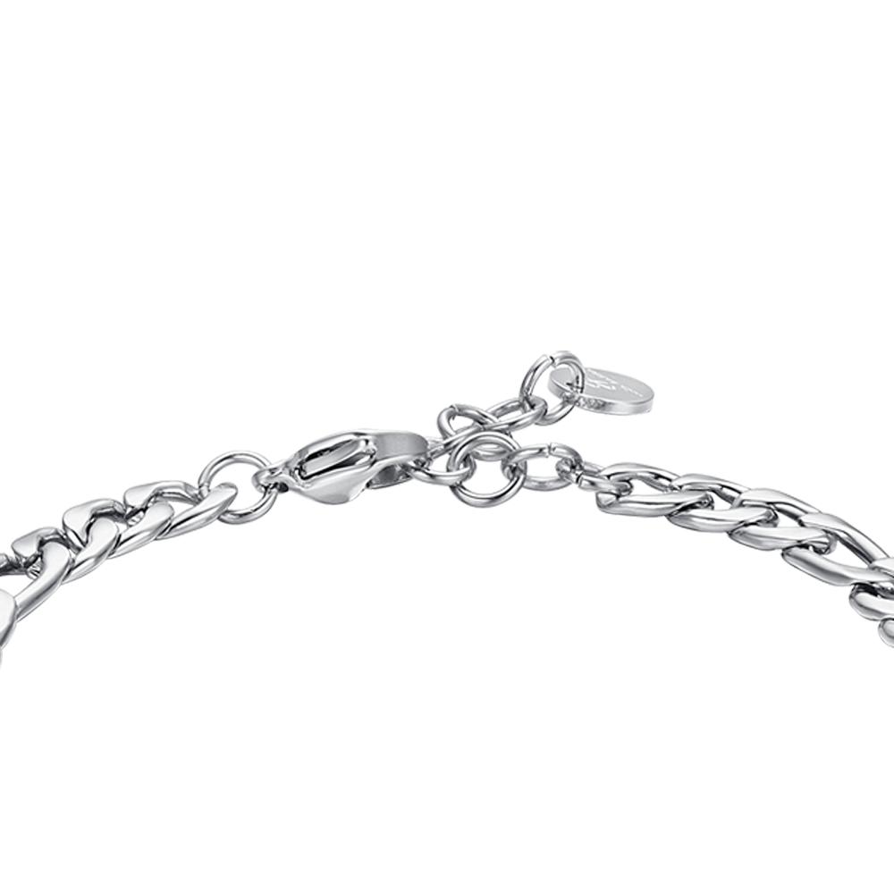 BRAZALETE DE ACERO PARA HOMBRE CON PLACA IP NEGRA