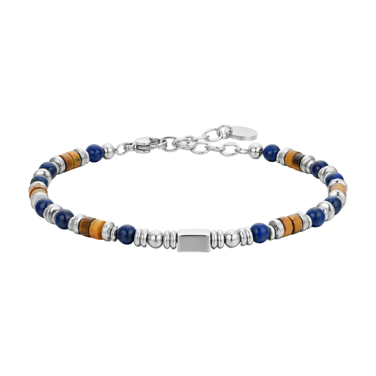 PULSERA DE ACERO PARA HOMBRE CON PIEDRA LAPIS