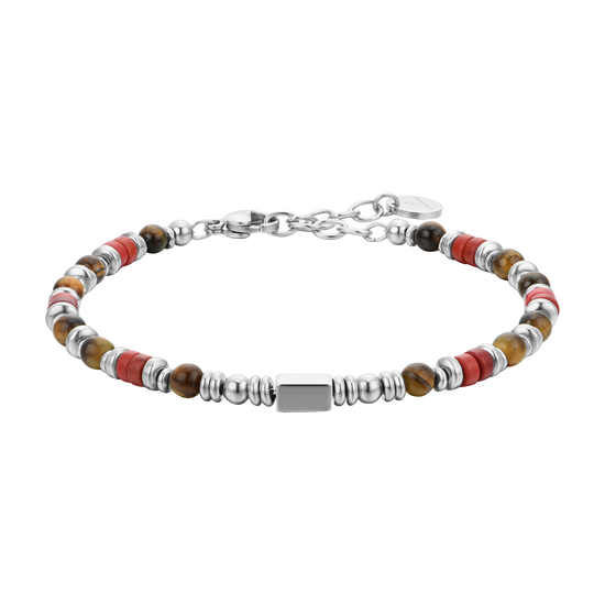 PULSERA DE HOMBRE DE ACERO CON PIEDRA OJO DE TIGRE