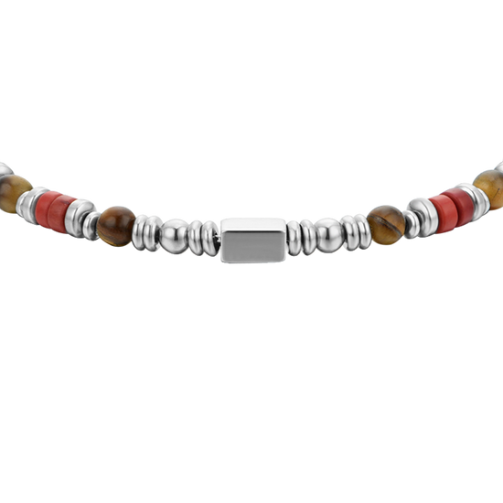 PULSERA DE HOMBRE DE ACERO CON PIEDRA OJO DE TIGRE