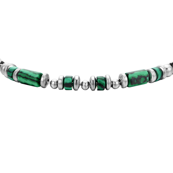 PULSERA DE ACERO MALAQUITA VERDE PARA HOMBRE