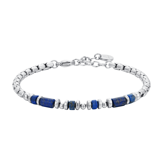 PULSERA DE ACERO AZUL LAPISLÁZULI PARA HOMBRE
