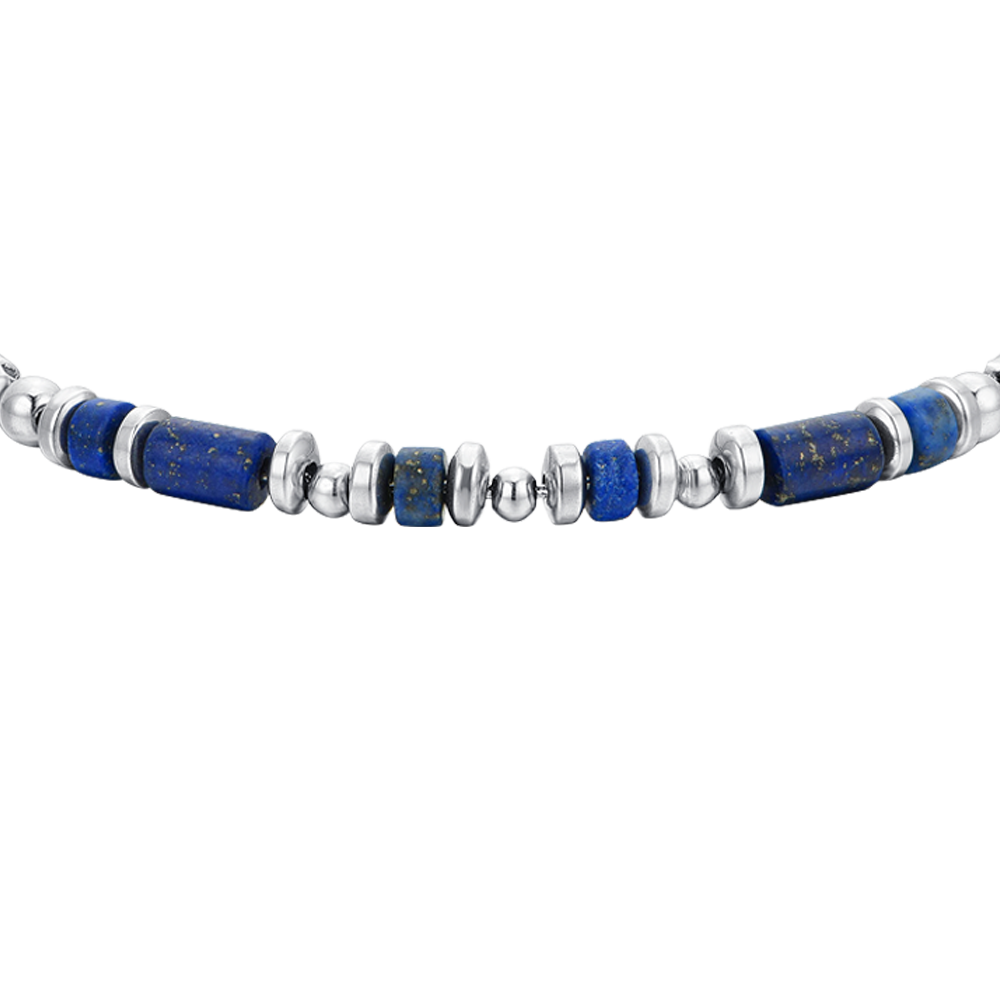 PULSERA DE ACERO AZUL LAPISLÁZULI PARA HOMBRE