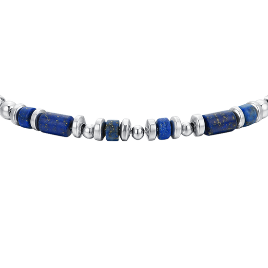 PULSERA DE ACERO AZUL LAPISLÁZULI PARA HOMBRE
