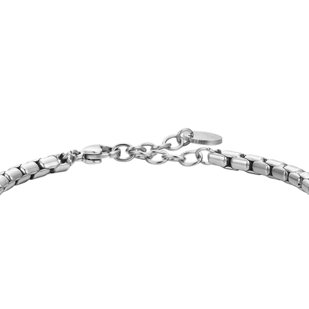 PULSERA DE ACERO DE ÁGATA NEGRA PARA HOMBRE