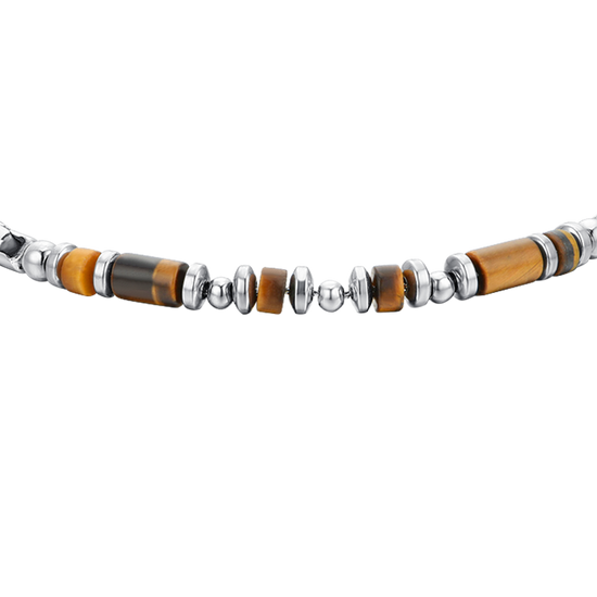 PULSERA DE HOMBRE DE ACERO CON PIEDRA OJO DE TIGRE