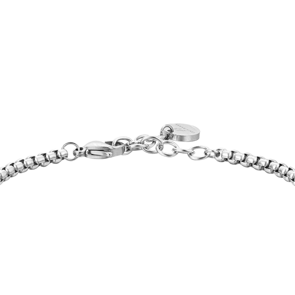 BRAZALETE Y ELEMENTOS DE ACERO DE ÁGATA NEGRA PARA HOMBRE