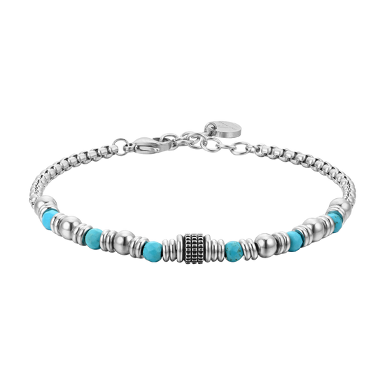 PULSERA DE ACERO PARA HOMBRE PIEDRAS TURQUESA