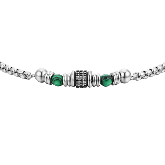 PULSERA DE ACERO MALAQUITA VERDE PARA HOMBRE