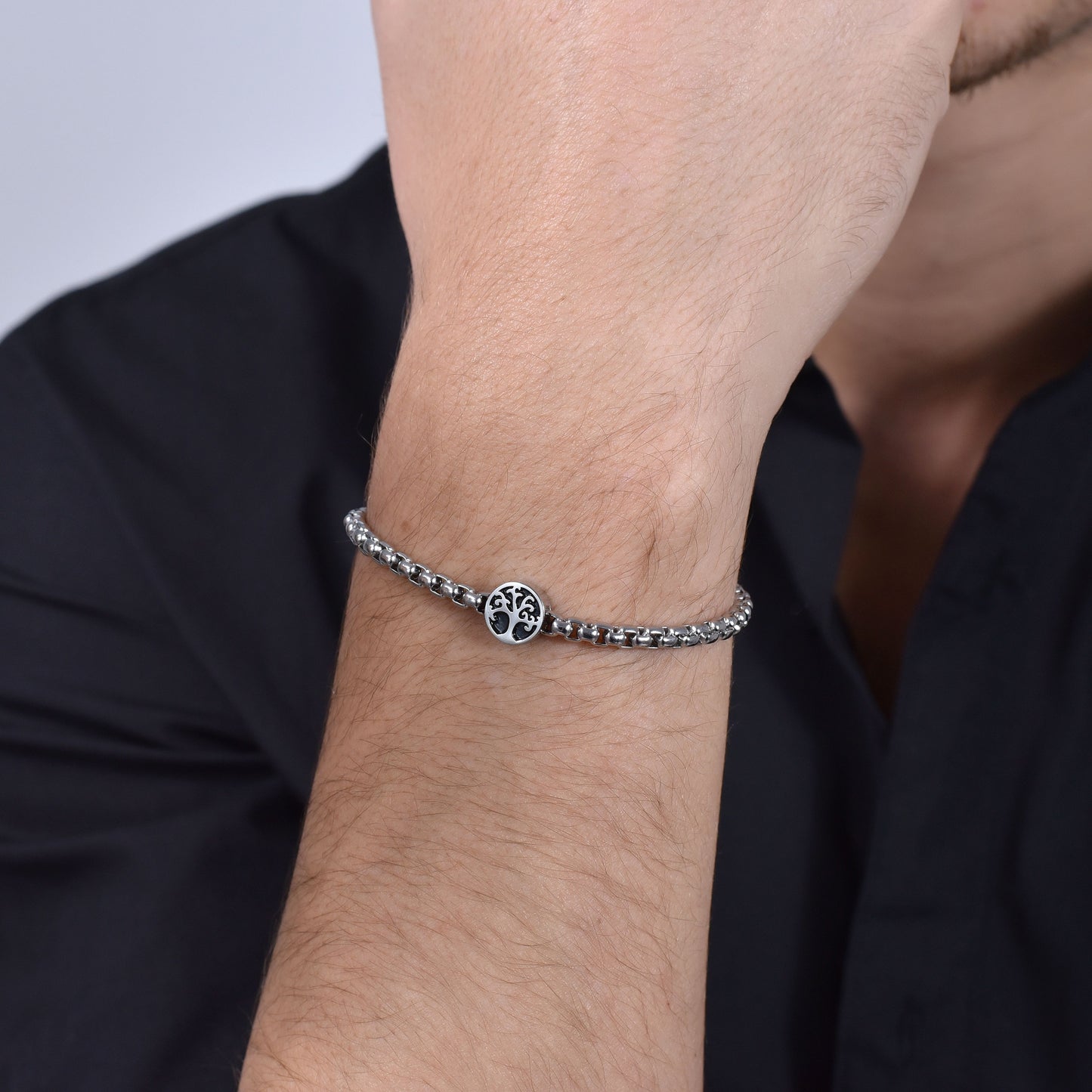 PULSERA MAN STEEL TREE OF LIFE