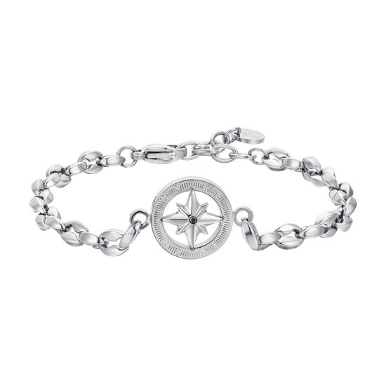 BRAZALETE DE ACERO PARA HOMBRE CON ROSA DE LOS VIENTOS
