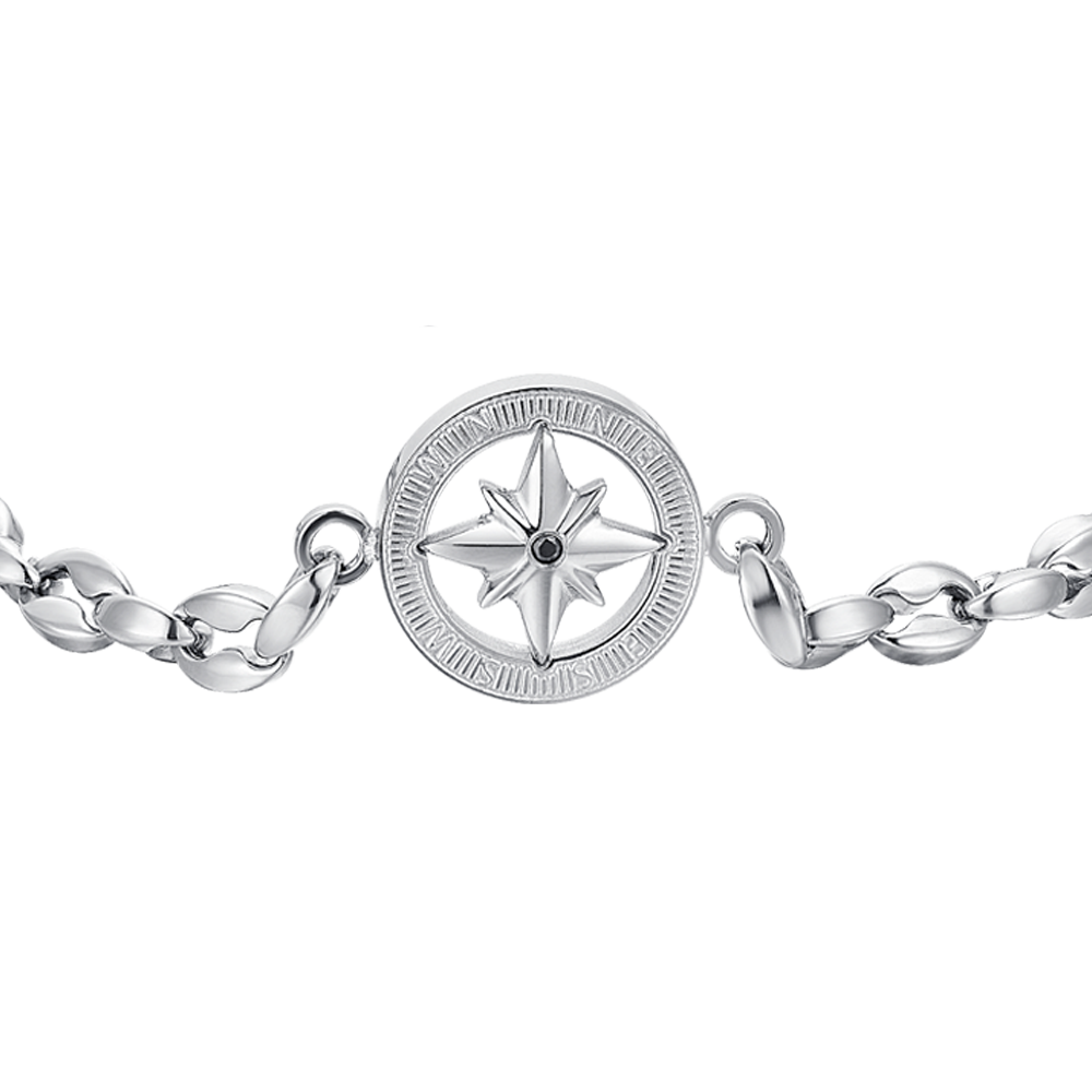 BRAZALETE DE ACERO PARA HOMBRE CON ROSA DE LOS VIENTOS