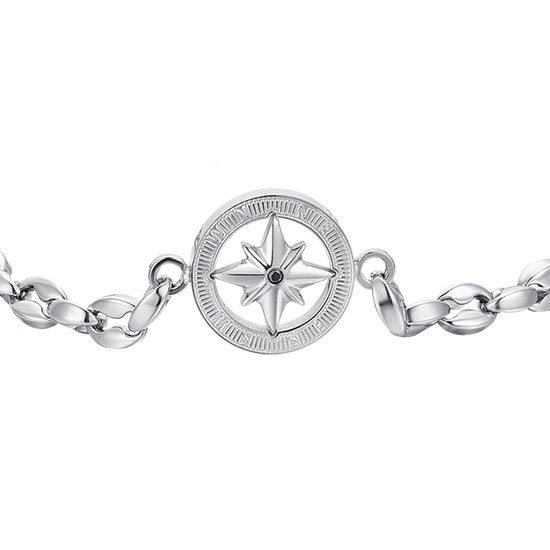 BRAZALETE DE ACERO PARA HOMBRE CON ROSA DE LOS VIENTOS
