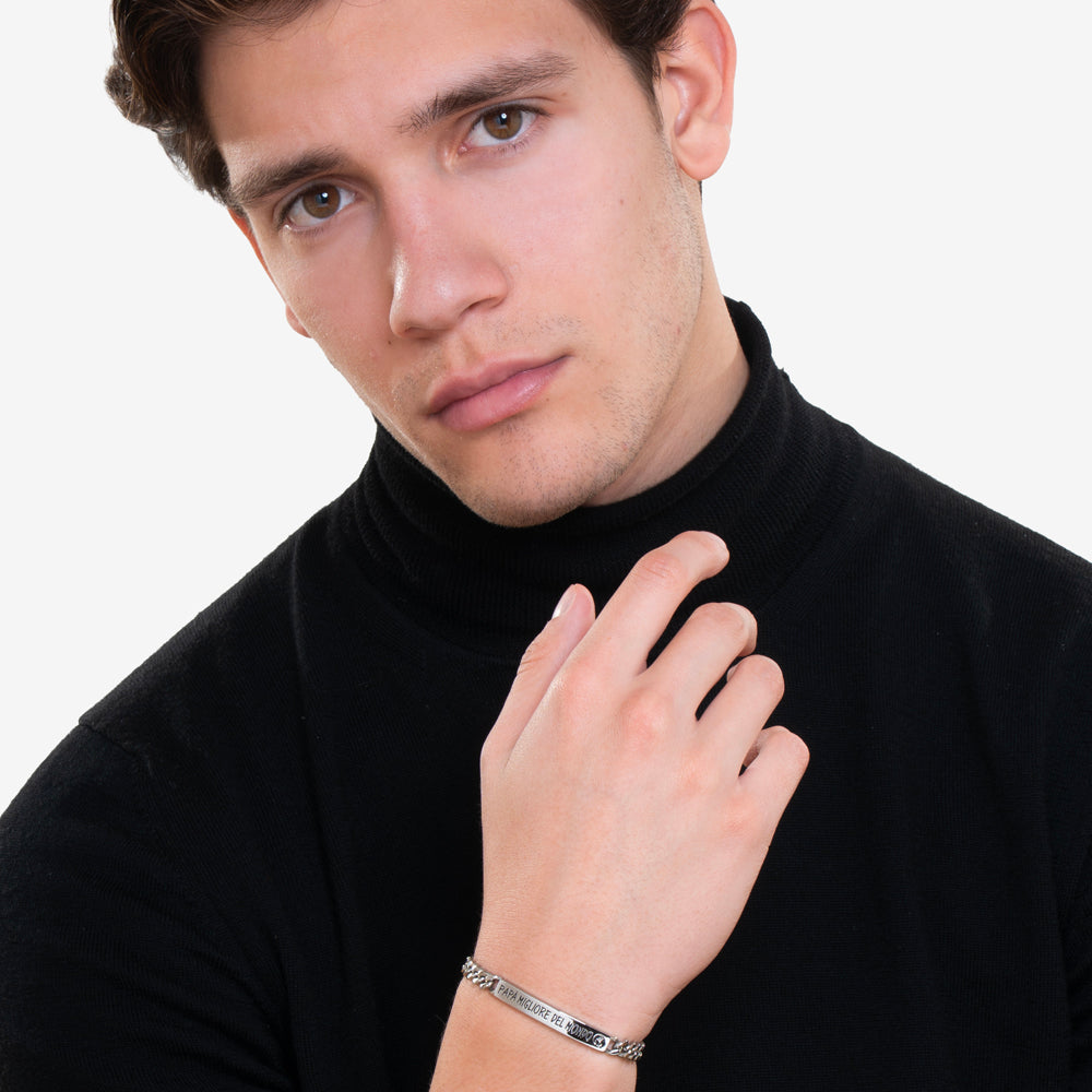 BRAZALETE DE ACERO PARA HOMBRE BEST DAD IN THE WORLD