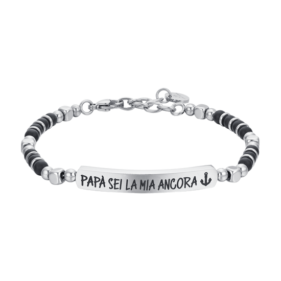 BRACCIALE UOMO IN ACCIAIO PAPA' SEI LA MIA ANCORA Luca Barra