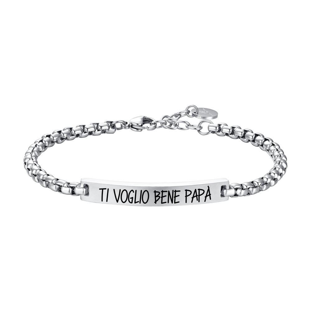 BRACCIALE UOMO IN ACCIAIO TI VOGLIO BENE PAPA' Luca Barra