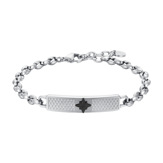BRAZALETE DE ACERO PARA CABALLERO CON ROSA DE LOS VIENTOS