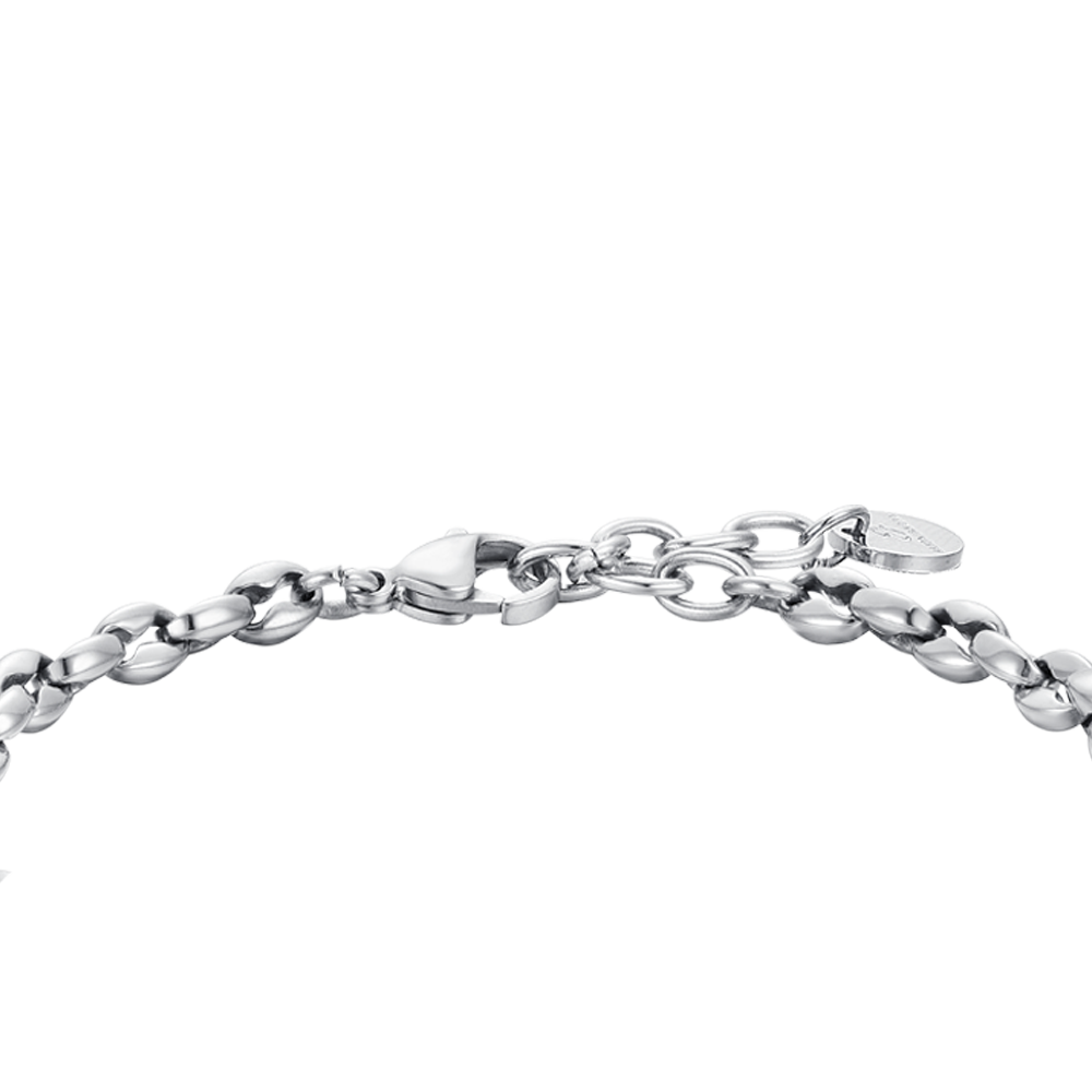 PULSERA DE ACERO PARA HOMBRE CON ANCLA ROSA IP