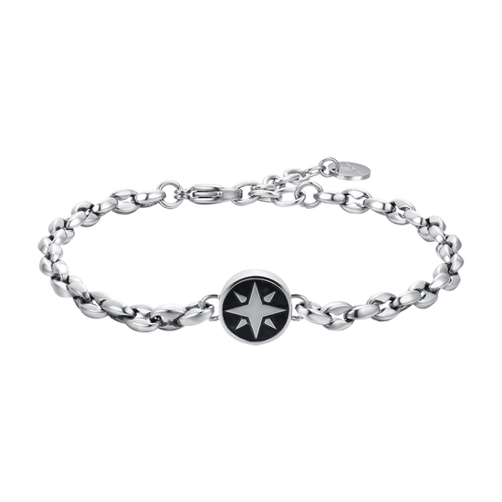 BRAZALETE DE ACERO PARA HOMBRE CON ROSA DE LOS VIENTOS