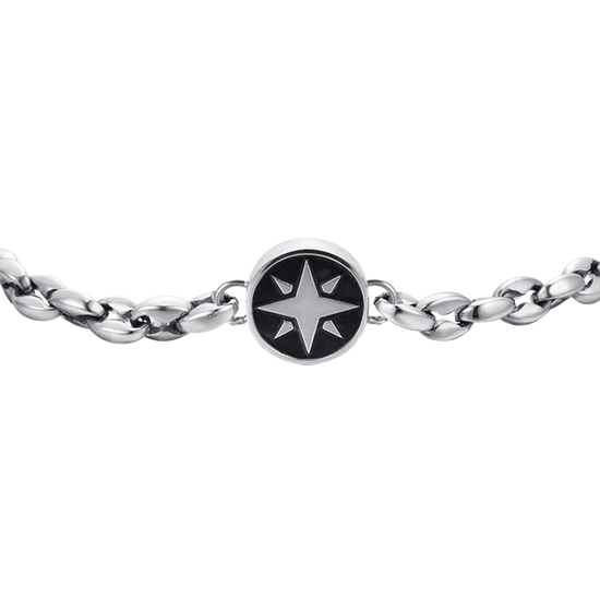 BRAZALETE DE ACERO PARA HOMBRE CON ROSA DE LOS VIENTOS