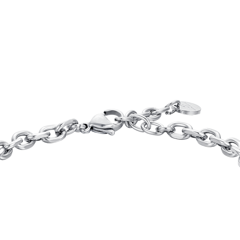 PULSERA DE ACERO PARA HOMBRE CON ELEMENTOS NEGROS