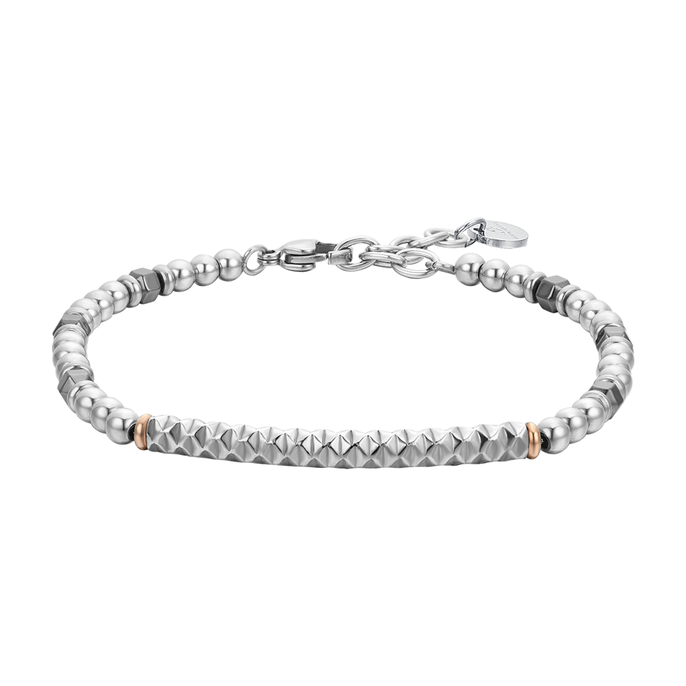 BRAZALETE DE ACERO HEMATITES GRIS PARA HOMBRE