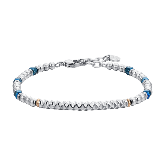 PULSERA DE HOMBRE DE ACERO HEMATITES AZUL