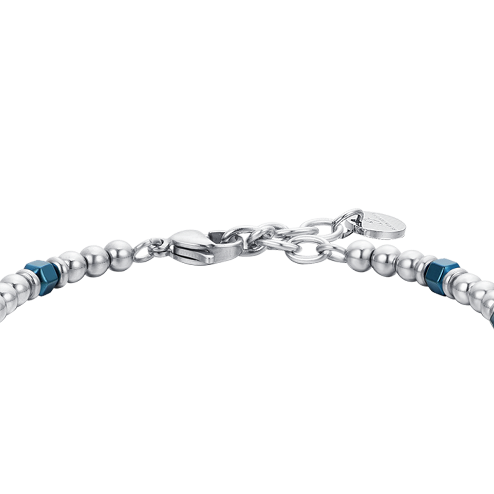 PULSERA DE HOMBRE DE ACERO HEMATITES AZUL