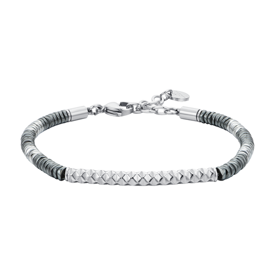 BRAZALETE DE ACERO HEMATITES GRIS PARA HOMBRE
