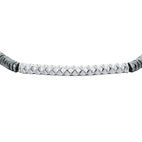 BRAZALETE DE ACERO HEMATITES GRIS PARA HOMBRE