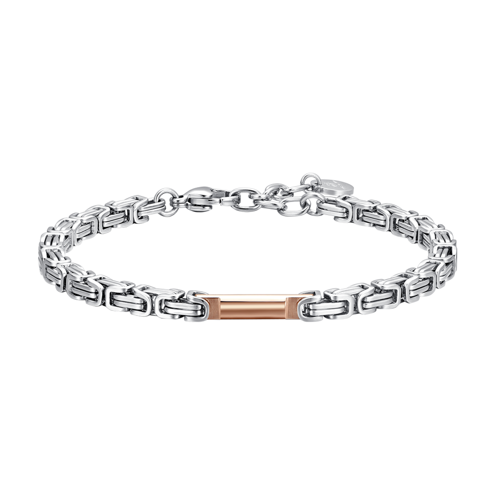 BRAZALETE DE HOMBRE DE ACERO IP ROSE ELEMENT